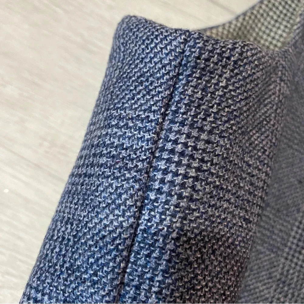 Tailored Blue Grey Formal Tweed Vest or Waistcoat